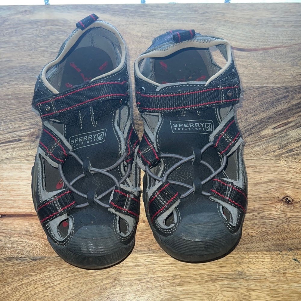 Sperry Top Sider Boys Youth Unisex Black Red Outdoor Sport Water Sandals US 2